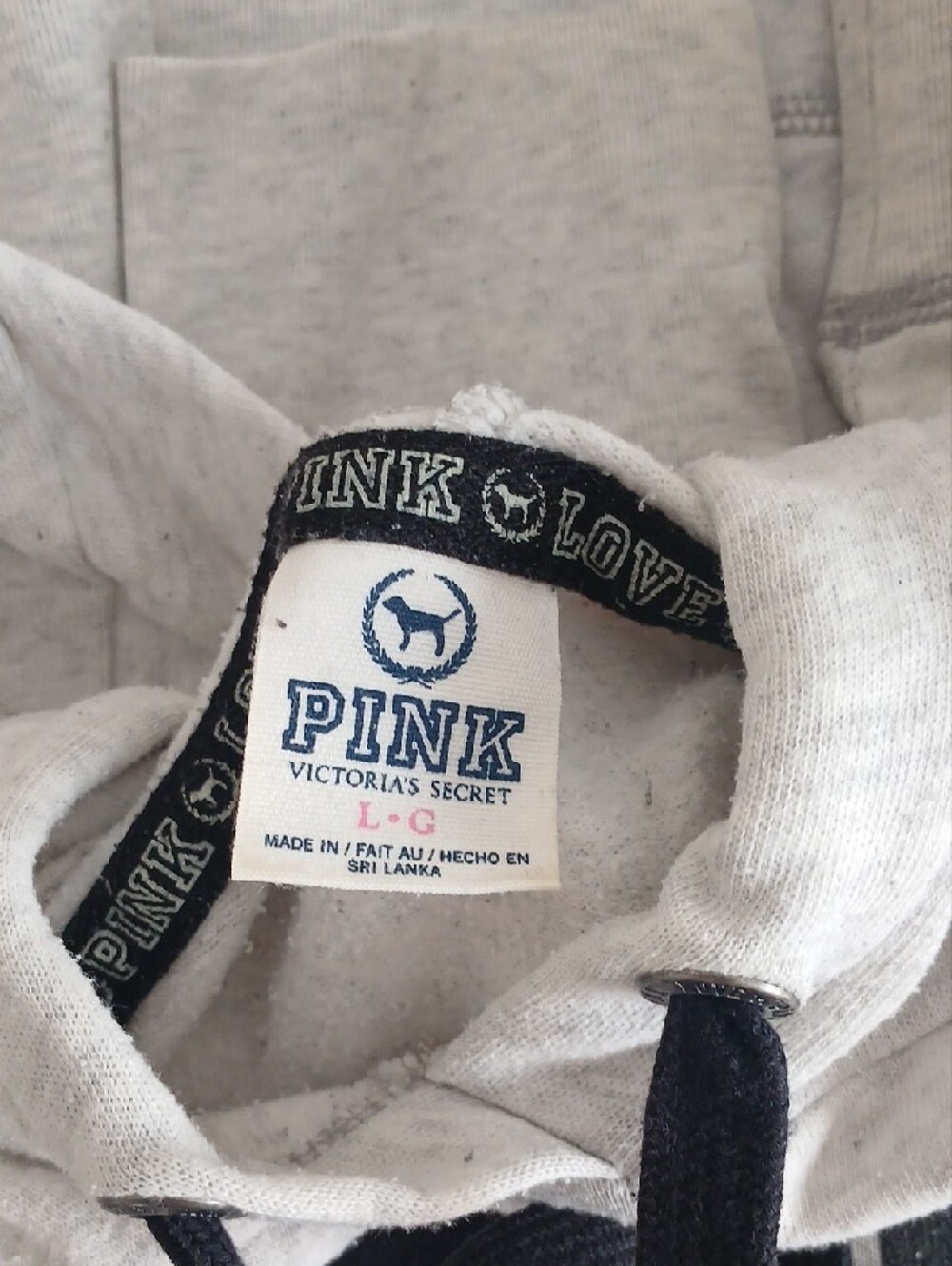 Victoria Secrer Pink Gray And Black Hoodie - Picture 2 of 2